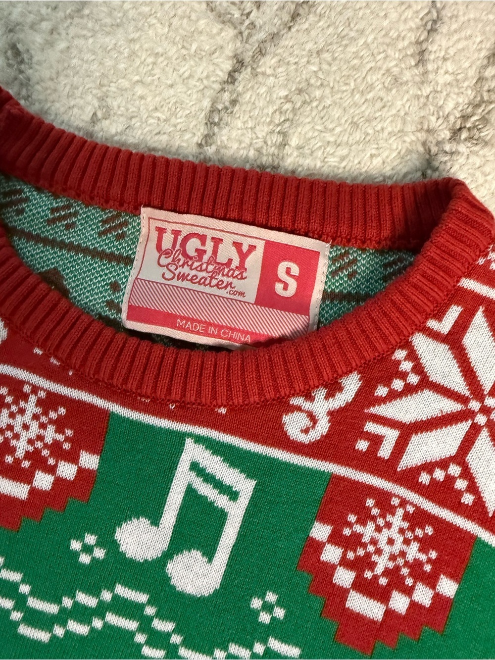Ugly Christmas Sweater Beatles Abbey Road Graphic Knit Pullover Size Small - Picture 3 of 5